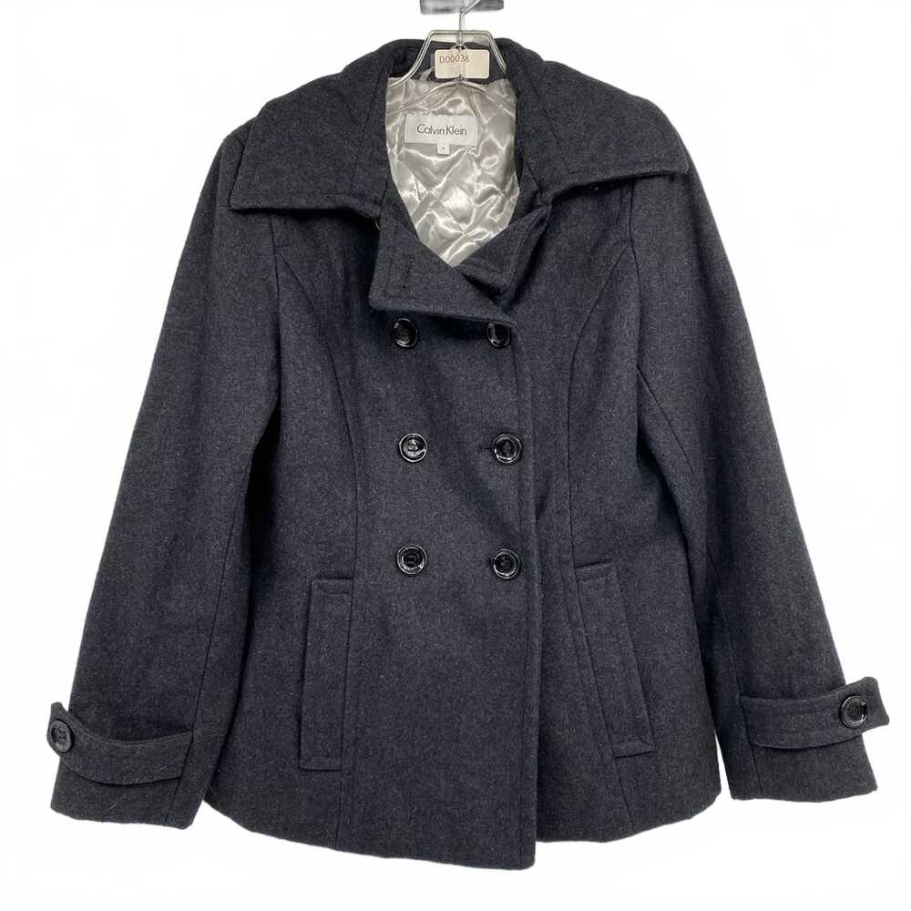 Calvin Klein Gray Wool Pea Coat | Regular Size 4